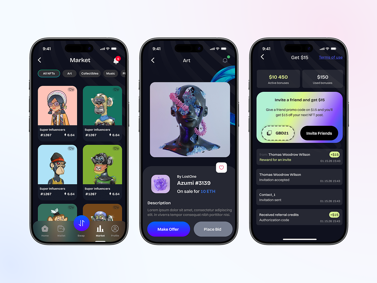 Premium NFT Marketplace & Crypto Wallet UI Image 0