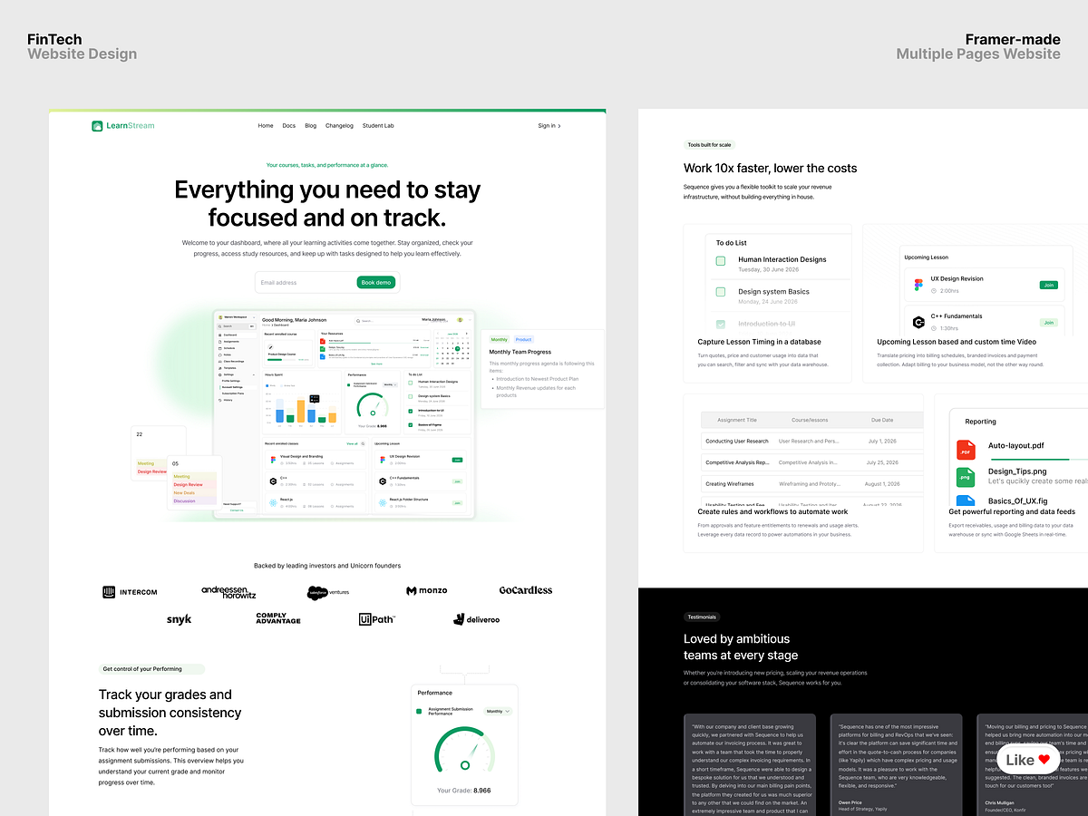 The Next-Gen FinTech Landing Pages made in Framer & Figma Image 1