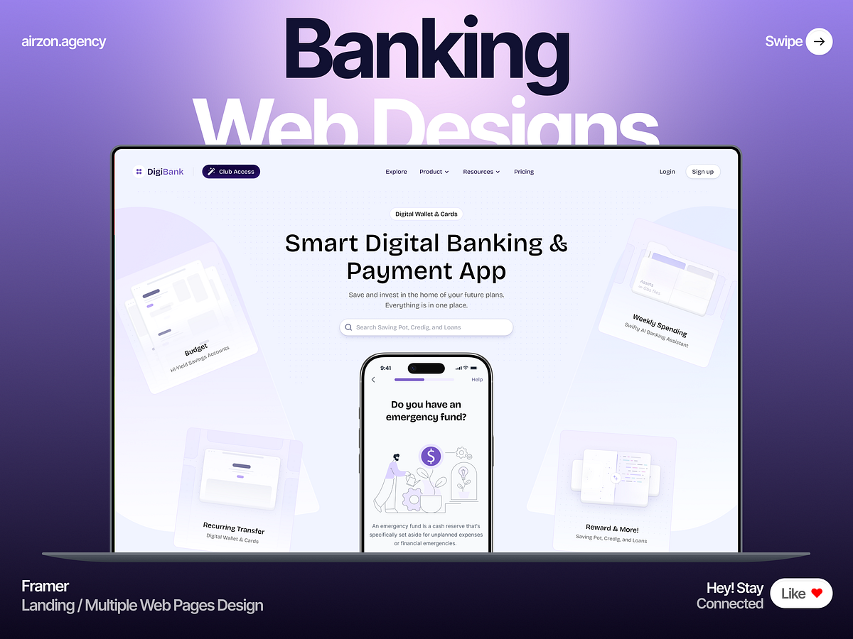 Modern Banking & Finance Web Design UI Experiences