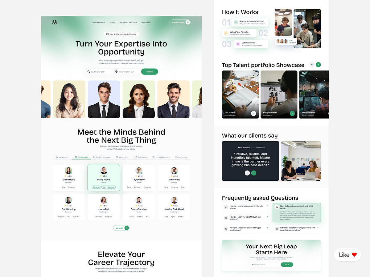 SkillFinder — Talent Discovery Platform Design & Framer Developm Image 0