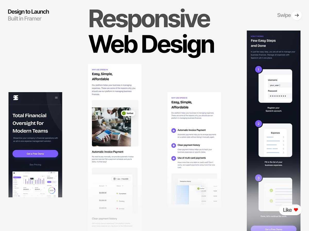 Responsive Web Experience — Designed in Figma, Powered by Framer