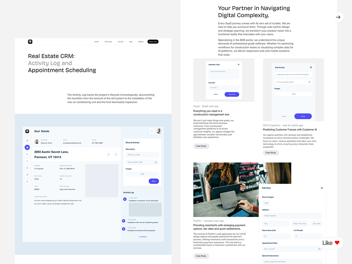 Real Estate CRM Framer Website & Appointment SaaS Dashboard Image 0