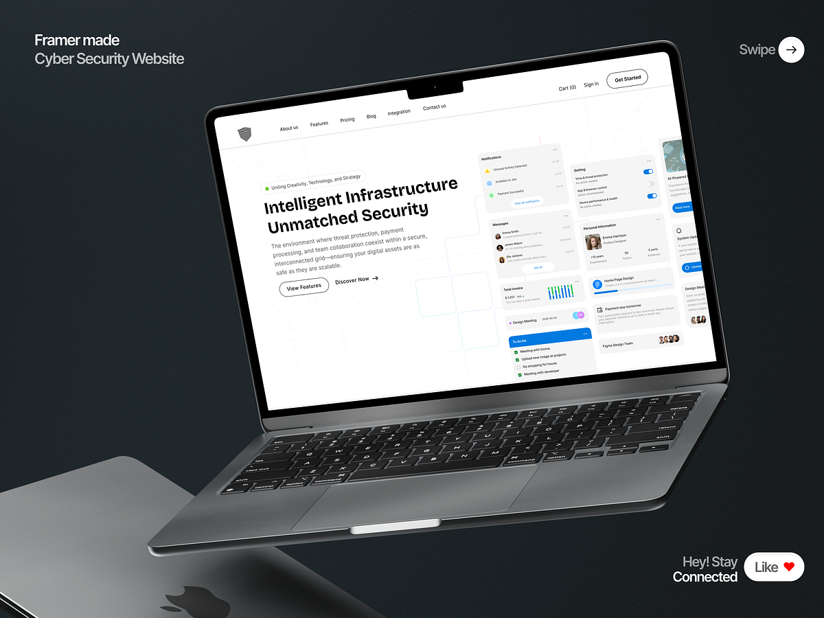 Framer Landing Page - Intelligent Infrastructure & Security