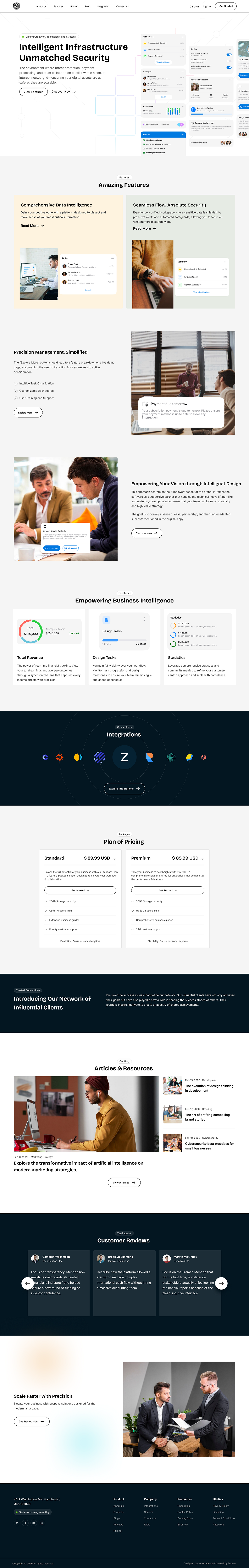 Framer Landing Page - Intelligent Infrastructure & Security Image 0