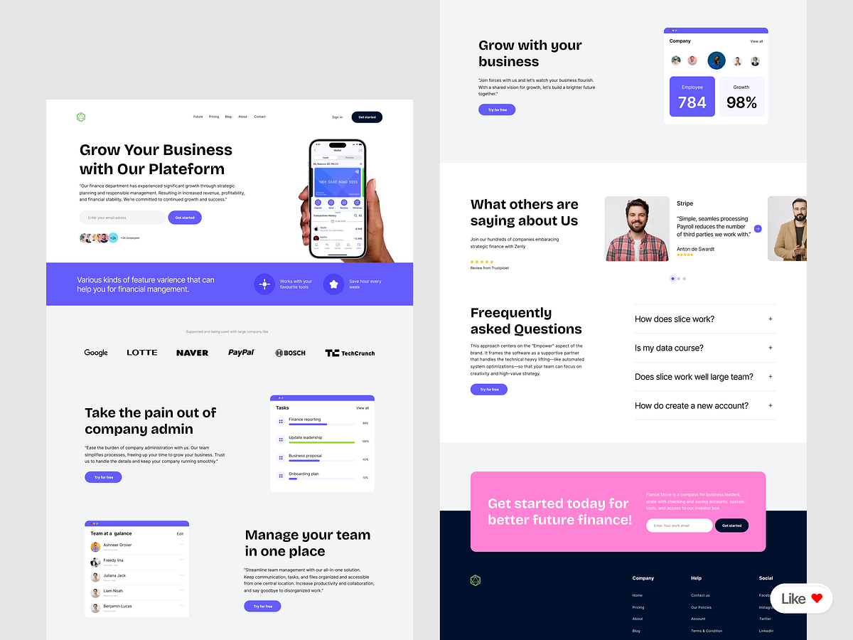 Finance & Business Management | Framer Landing Page Development Image 0