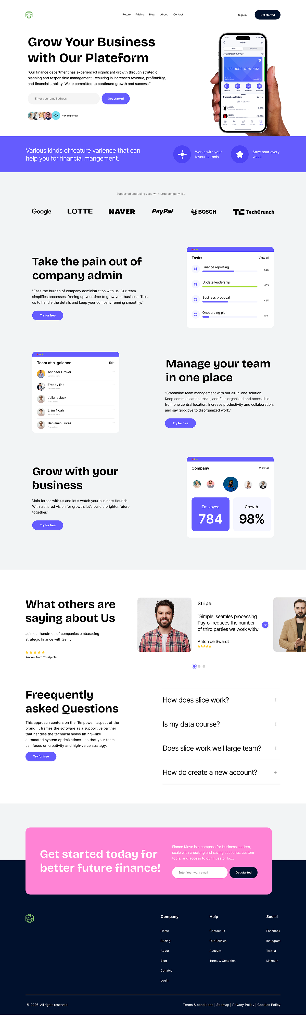Finance & Business Management | Framer Landing Page Development Image 1