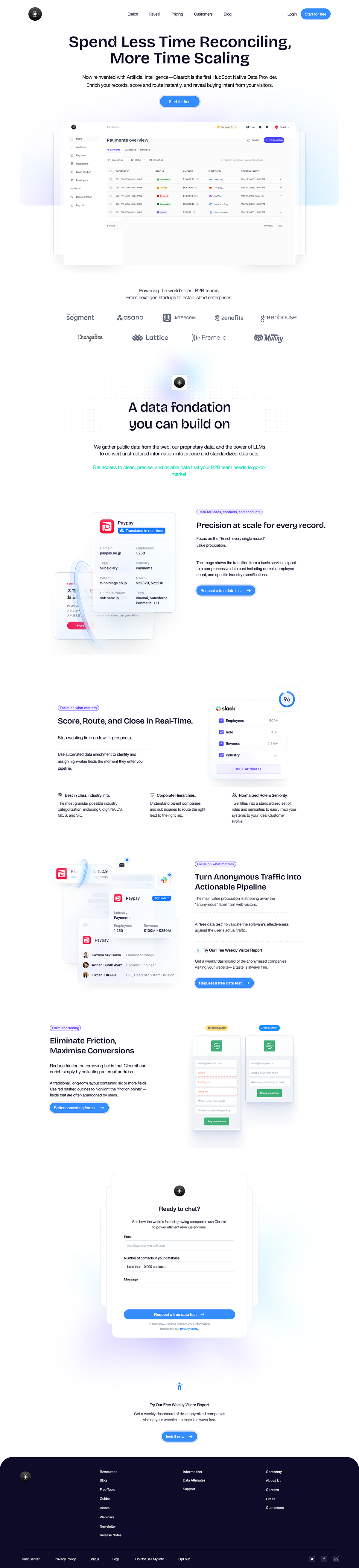 SaaS Landing Page Design: Data Enrichment & AI Scaling Image 1