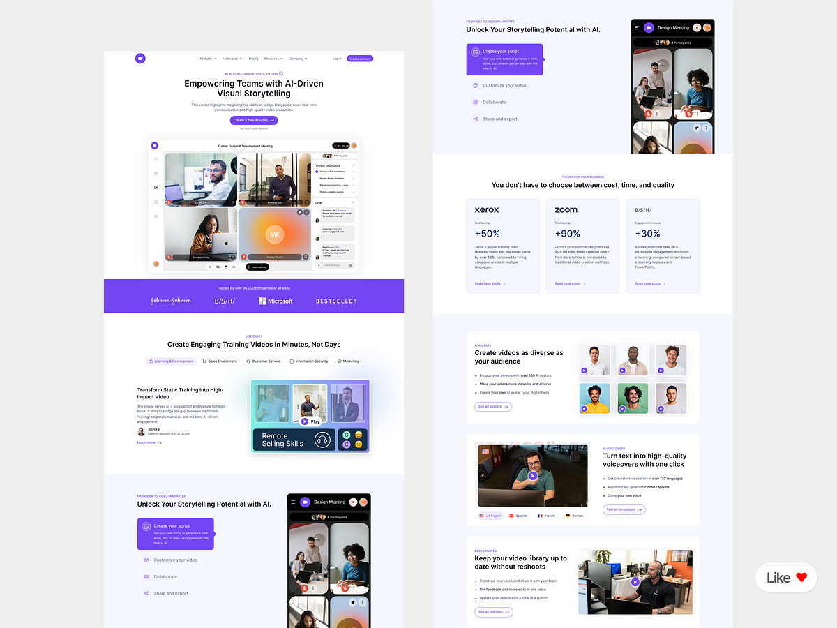AI-Driven Visual Storytelling : SaaS Experience | Framer Website Image 1
