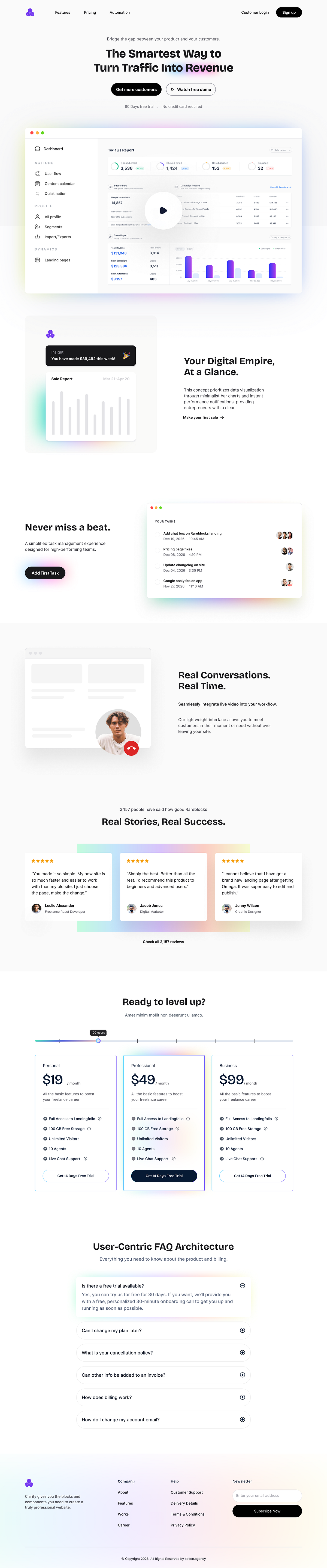 Revenue-First SaaS Intelligence | Framer Web Design Development Image 0