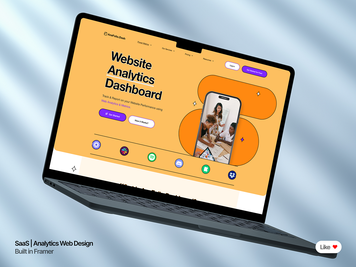 AnaFolio — Dynamic Website Analytics Dashboard Landing Page