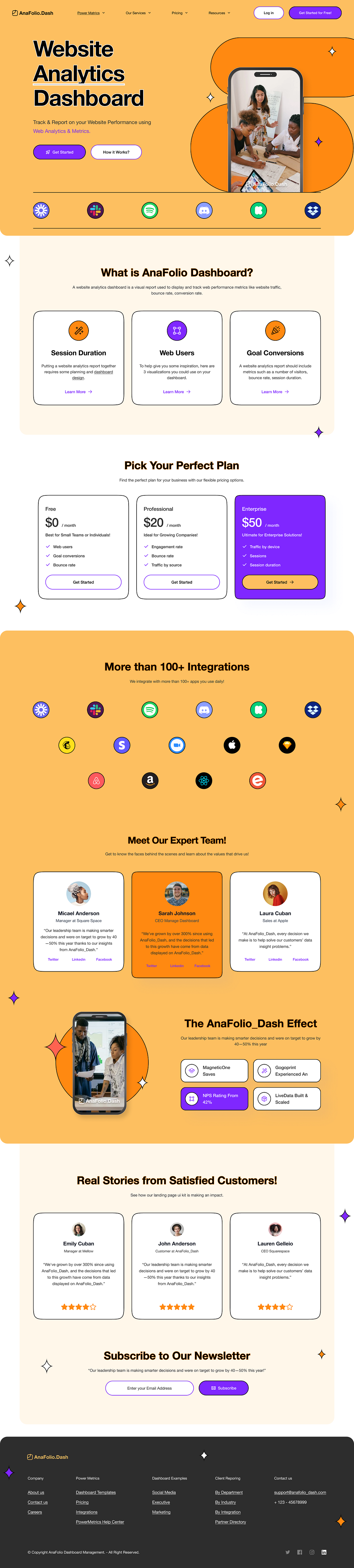AnaFolio — Dynamic Website Analytics Dashboard Landing Page Image 1