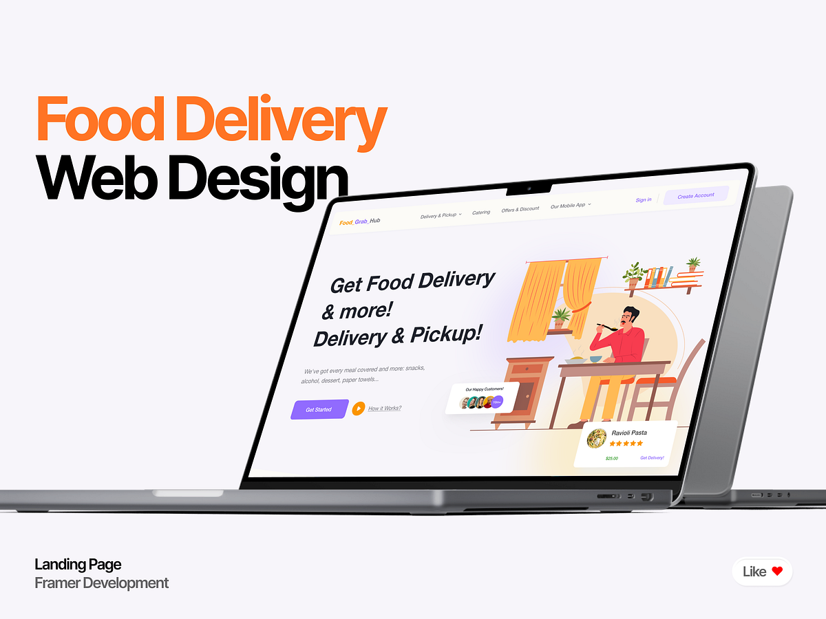 Food Grab Hub — Vibrant Food Delivery & Pickup Landing Page