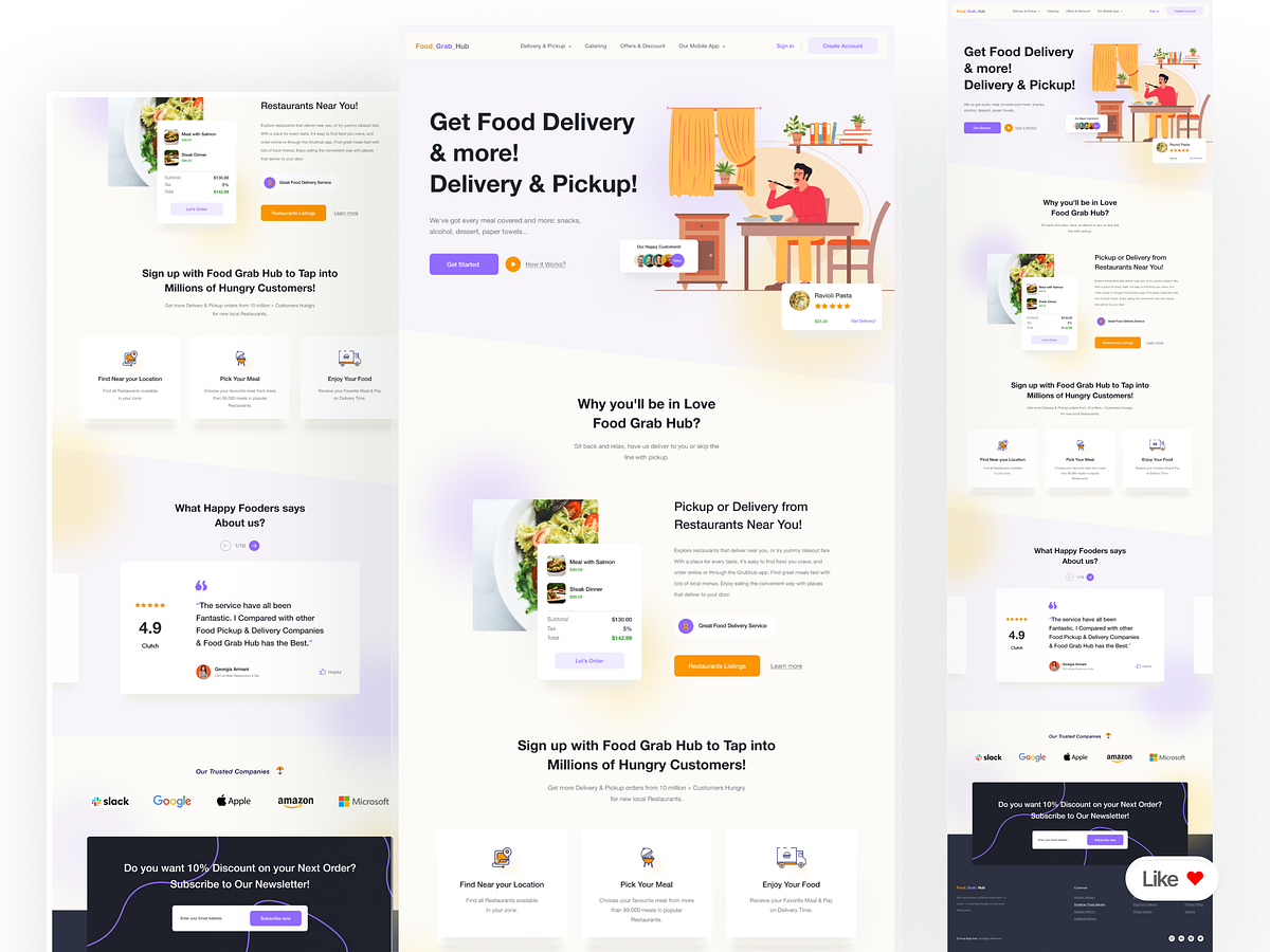 Food Grab Hub — Vibrant Food Delivery & Pickup Landing Page Image 0