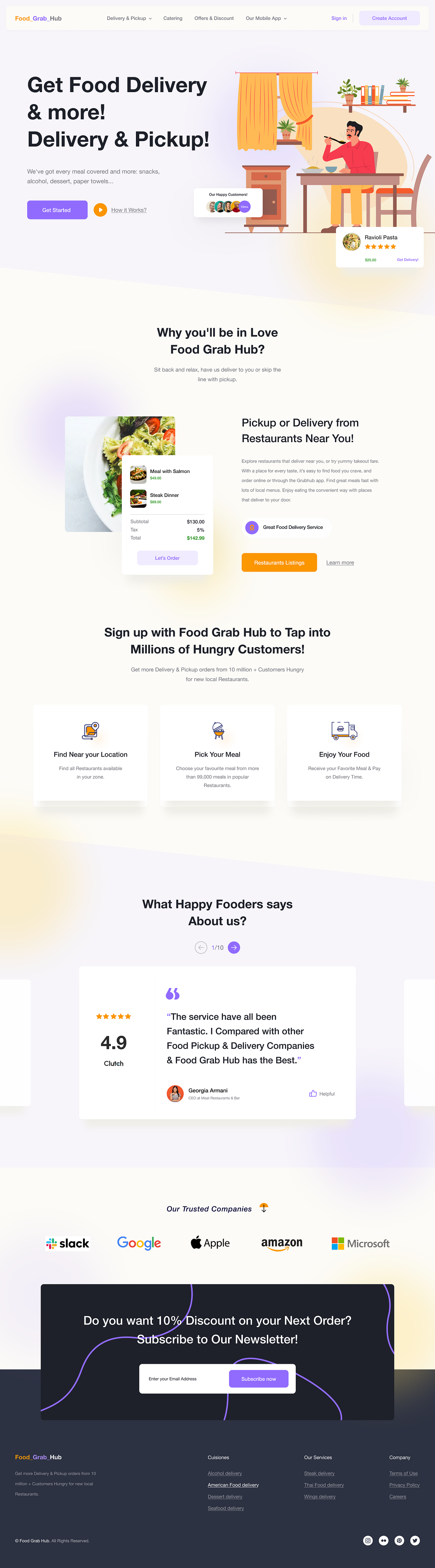 Food Grab Hub — Vibrant Food Delivery & Pickup Landing Page Image 1
