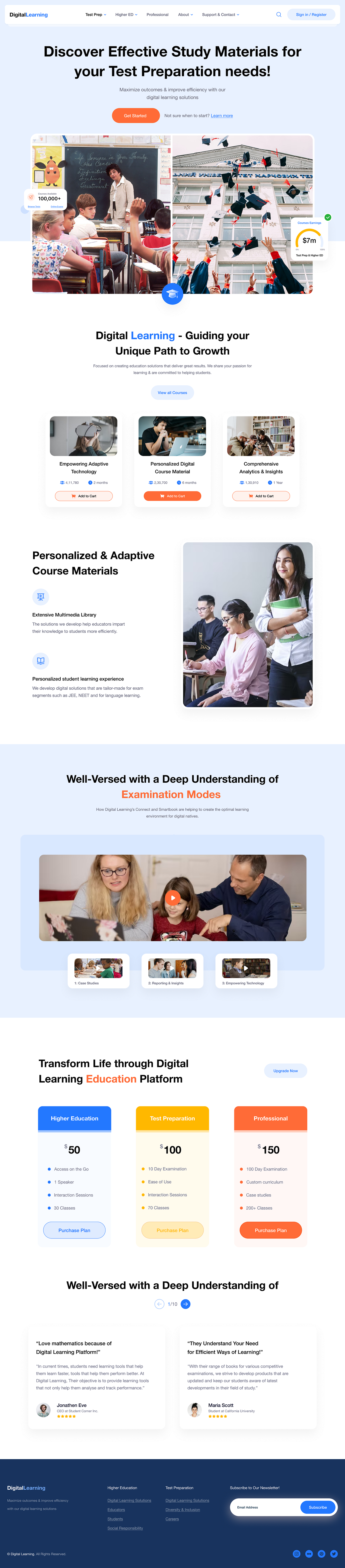 Digital Learning | All-in-One EdTech & Test Preparation Website Image 1