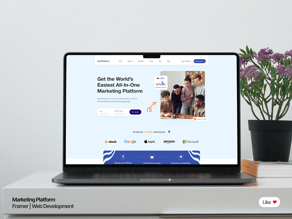 SystPlatform: Marketing SaaS Landing Page | Framer Website