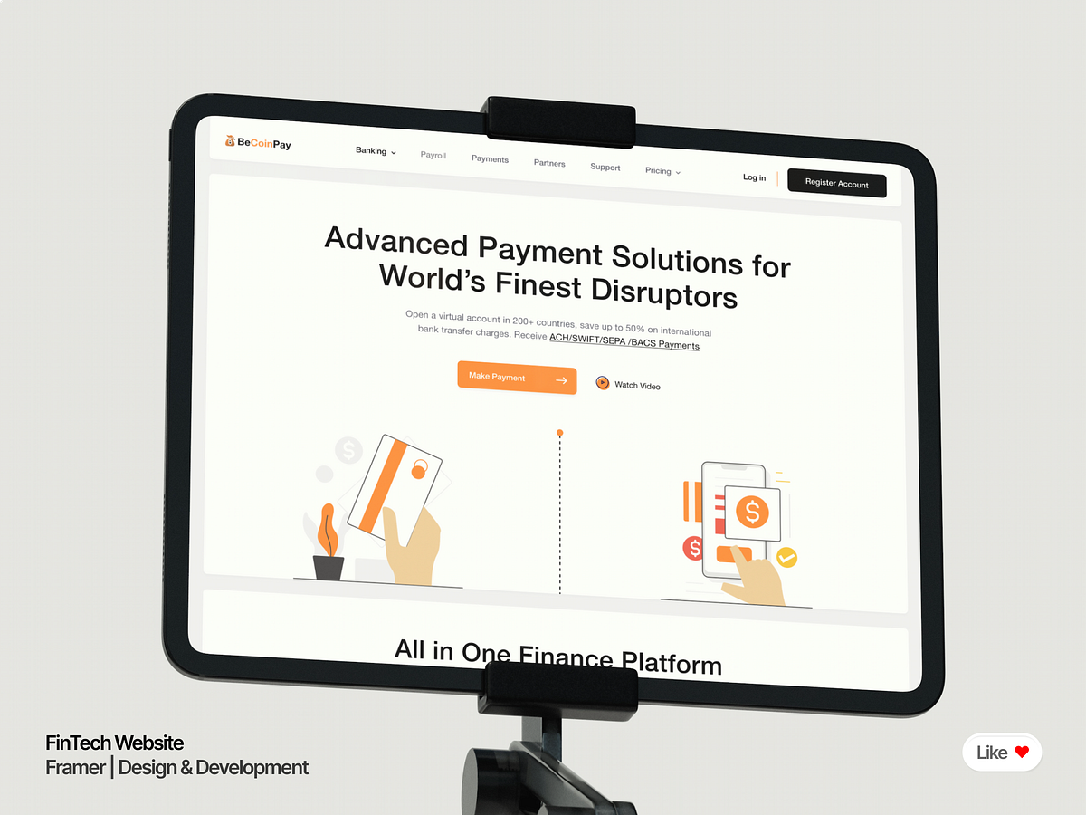 BeCoinPay: Advanced Payment Solutions | Landing Page | Framer