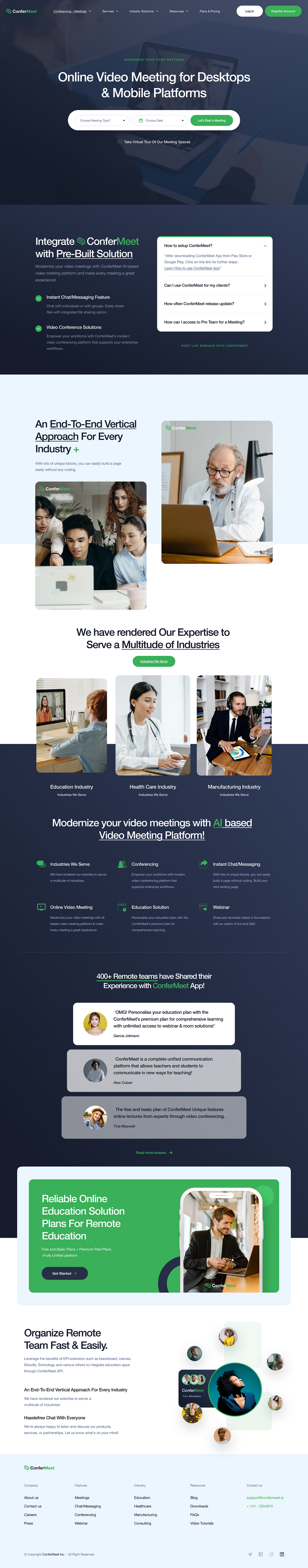 ConferMeet: Video Conferencing Platform | Framer Website Image 1
