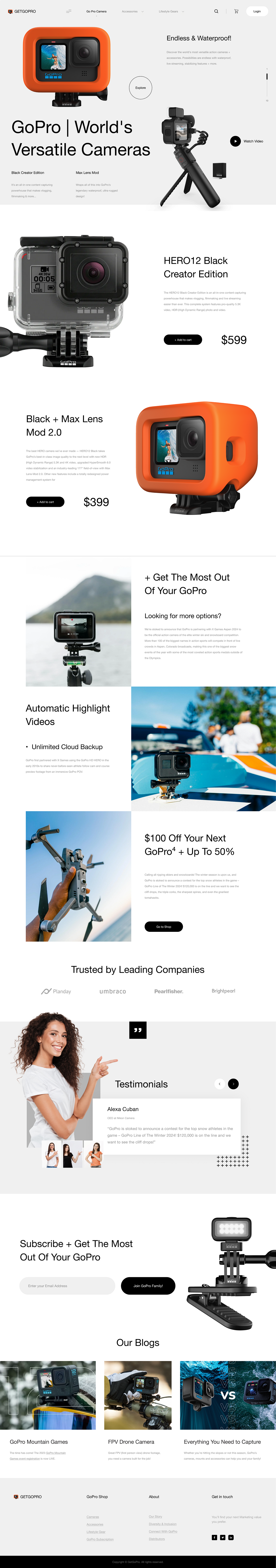 GoPro: World's Versatile Cameras | Framer Website | Framer Build Image 1