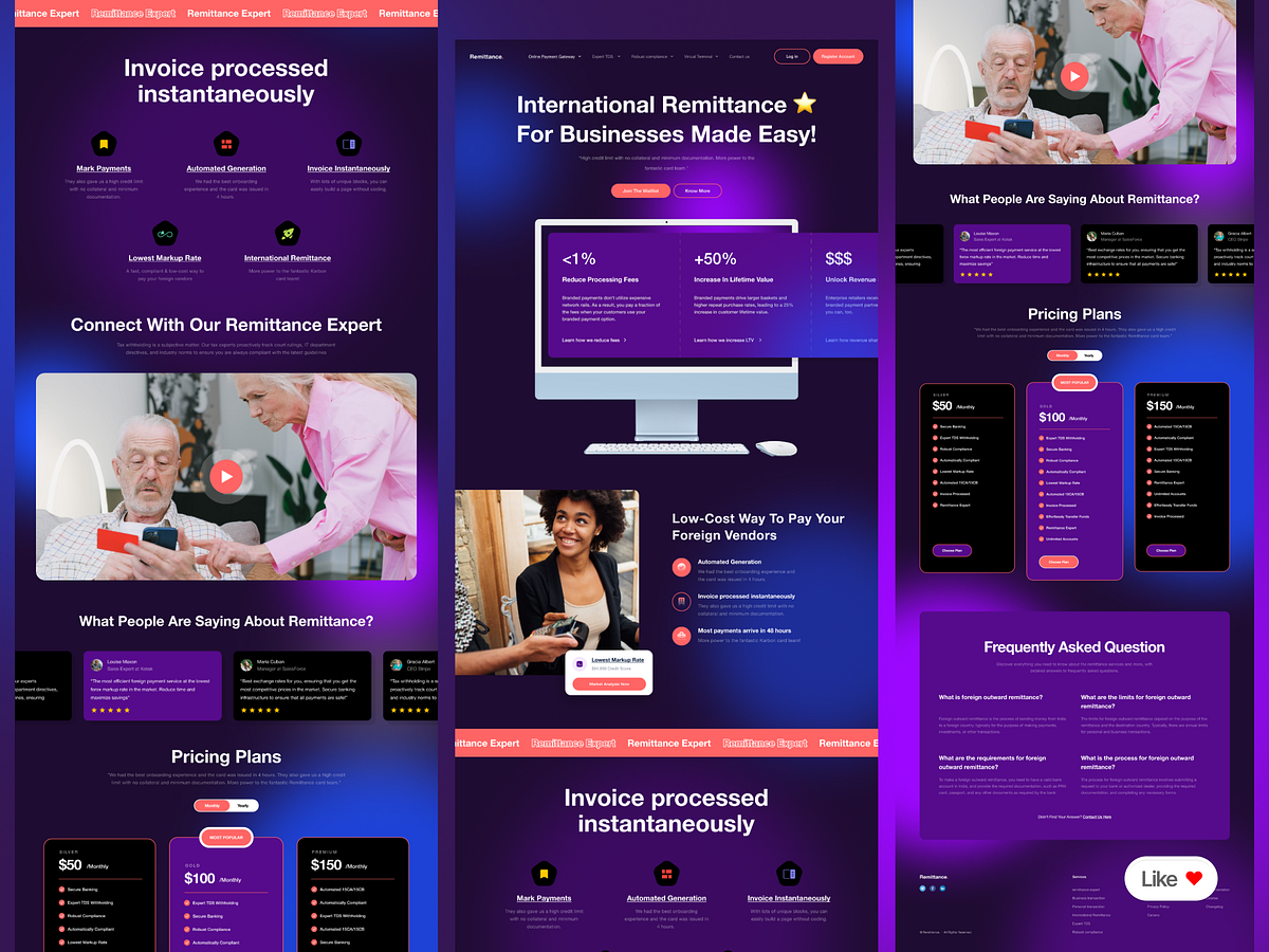 Remittance | Global B2B Payment Solutions | Framer Website Image 0