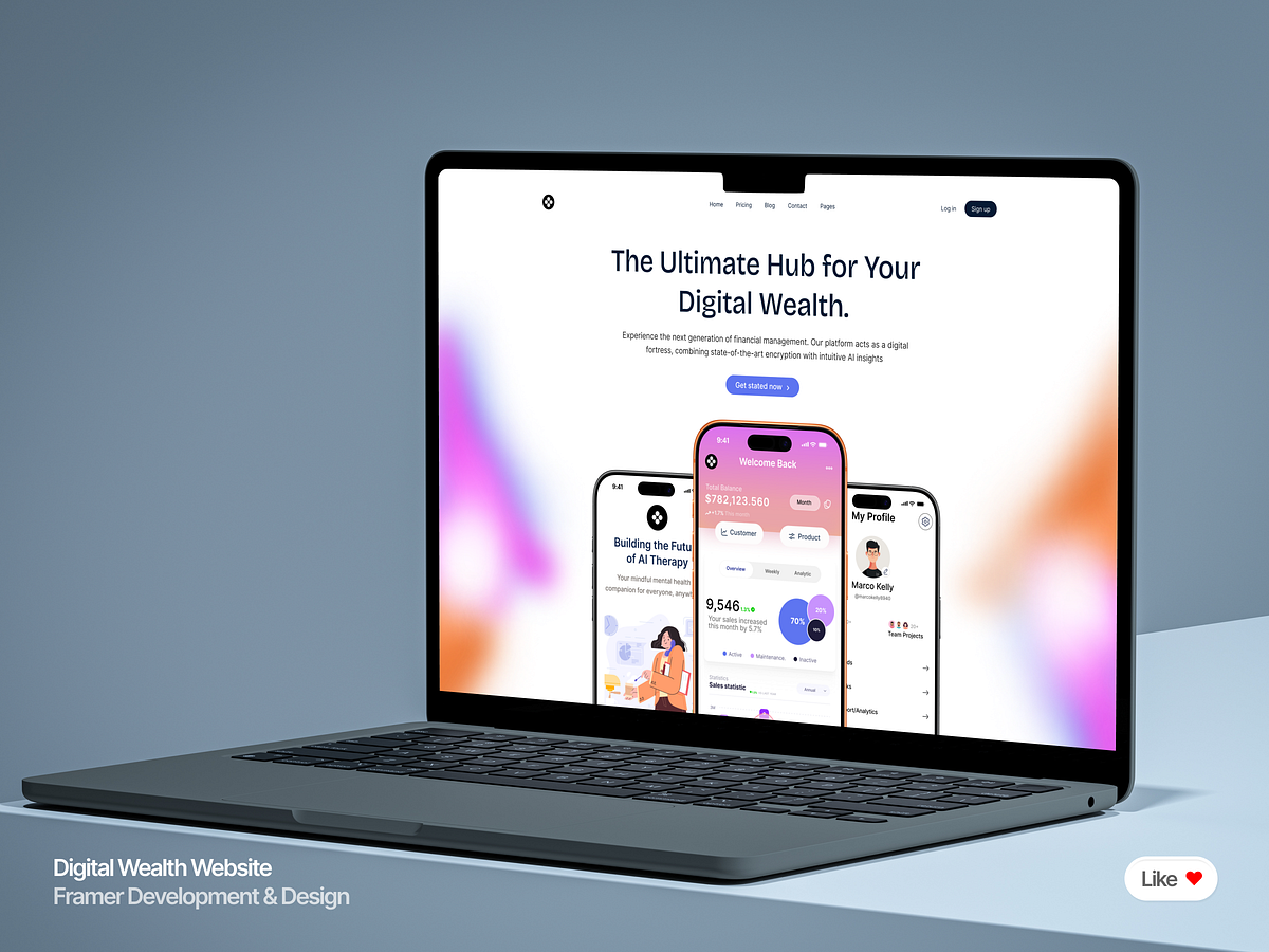 Digital Wealth & Secure Fintech Landing Page | Framer Website