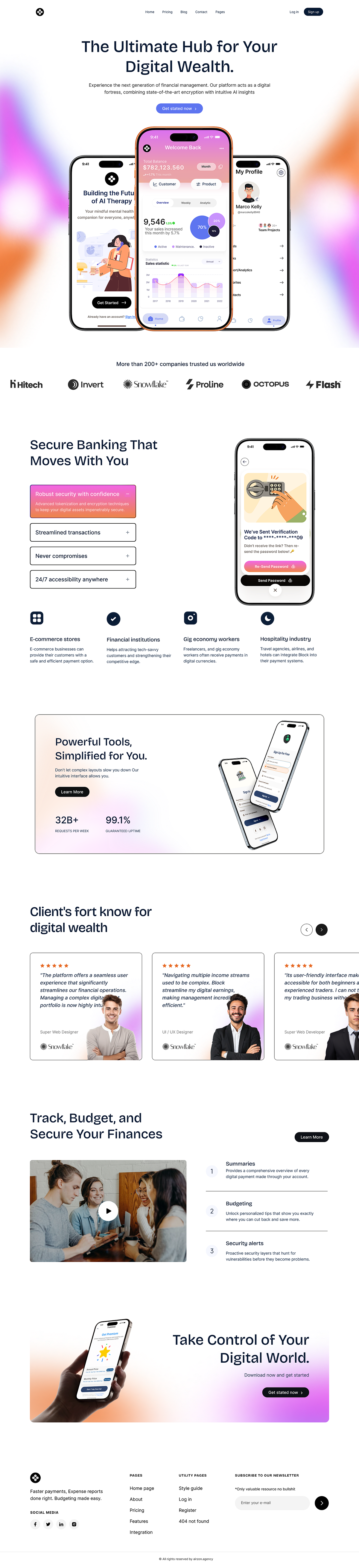 Digital Wealth & Secure Fintech Landing Page | Framer Website Image 0