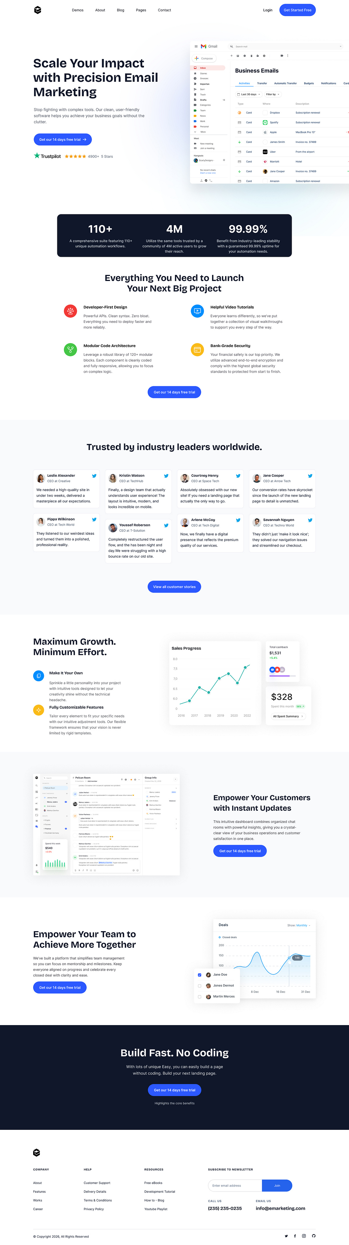 Email Marketing SaaS Landing Page | Framer Website Image 1