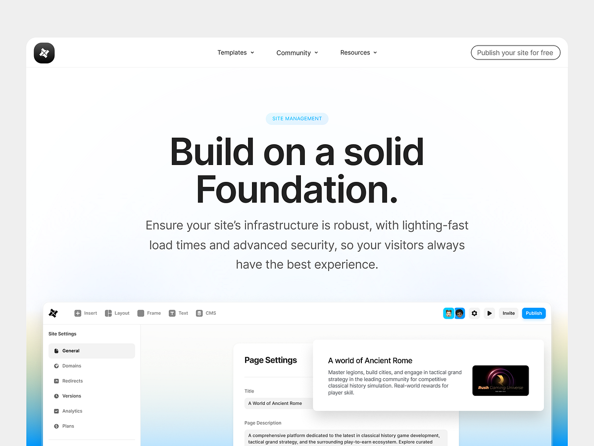 Website Builder Platform Interface