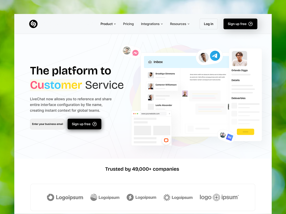 Customer Service Platform Landing Page
