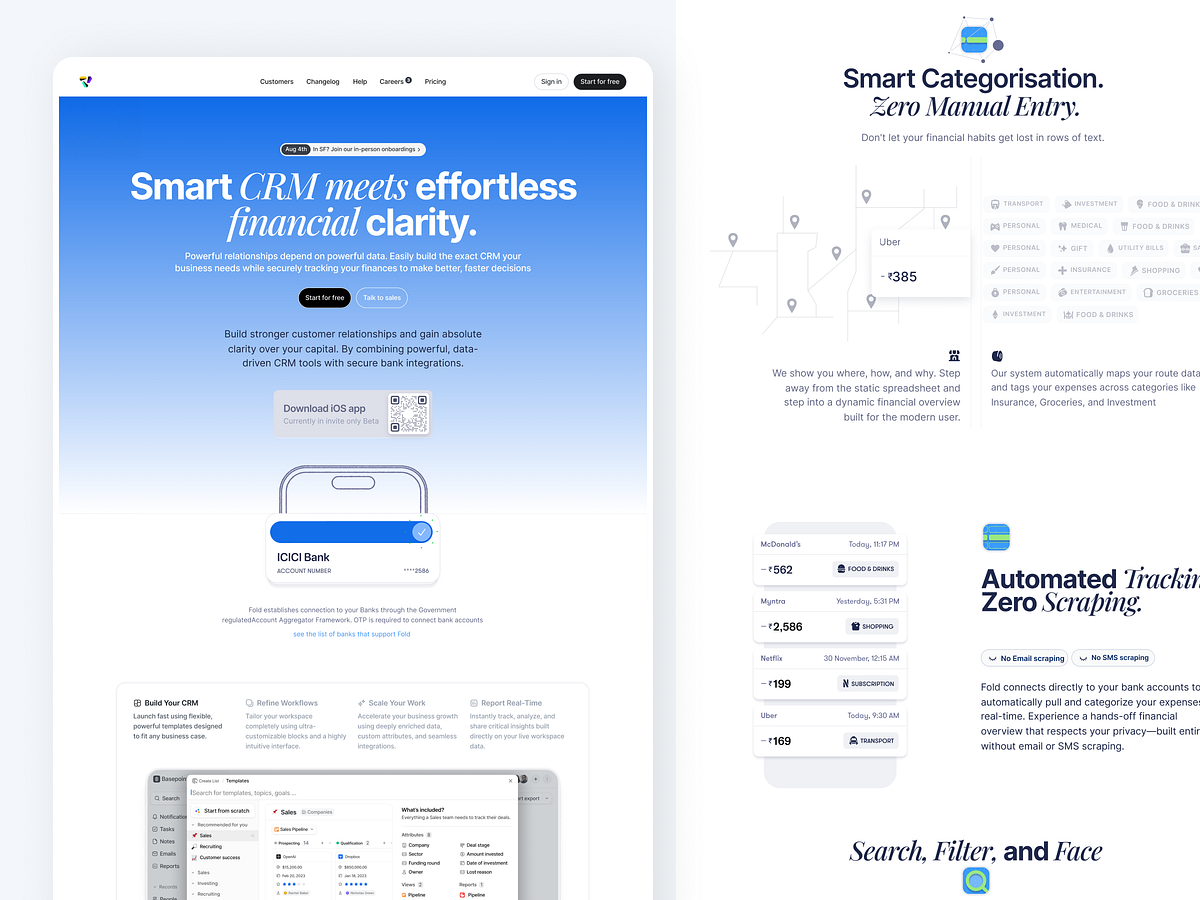 Smart CRM & Financial Management Landing Page 📈