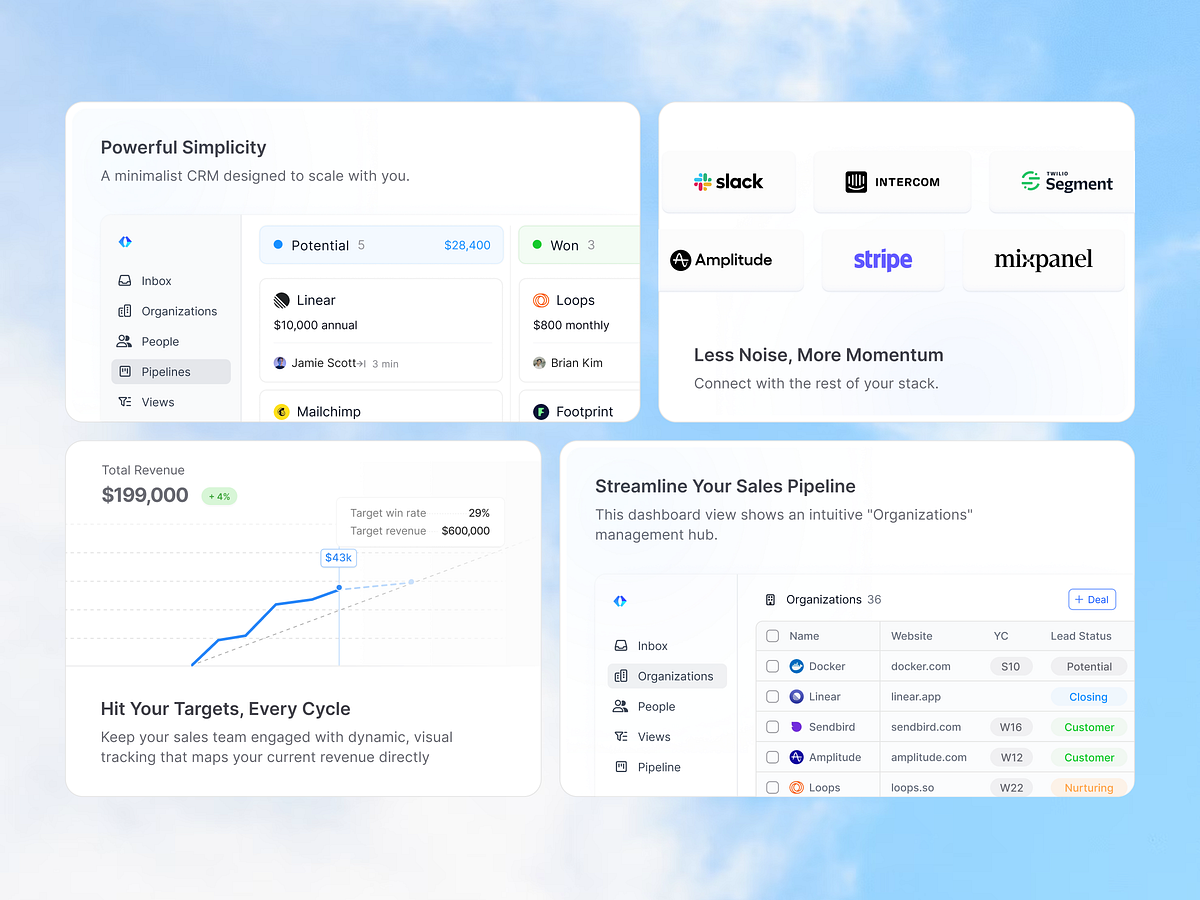 Minimal CRM Bento Feature Cards 🍱 Design