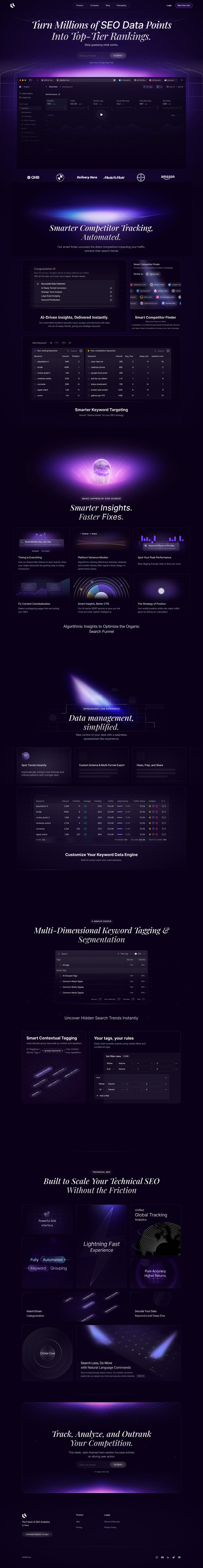 Luminary SEO — Deep Purple Data Engine | Landing Page Design Image 0