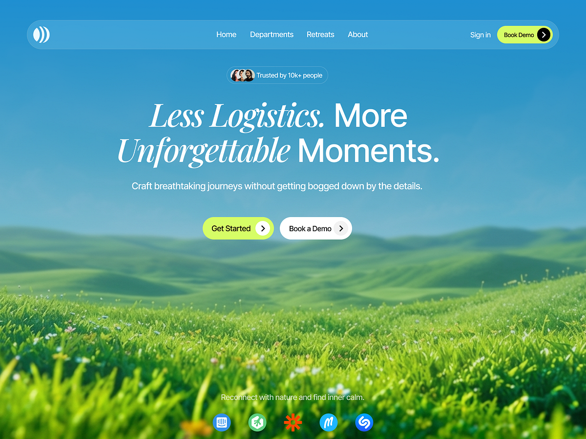 Moments — Natural Aesthetic Landing Page Design