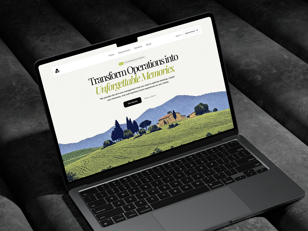 Memories — Halftone Editorial Landing Page | Banner Design Image 0