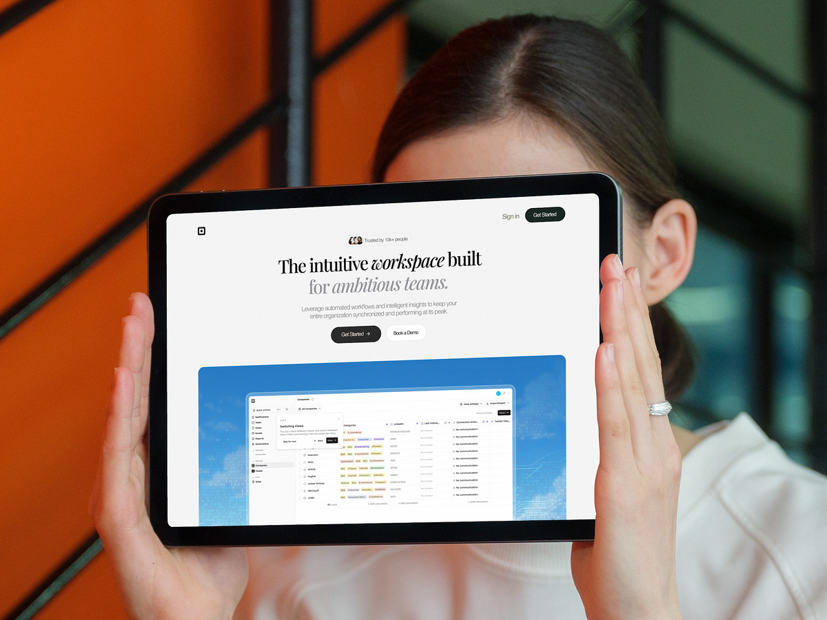 🚀 Synchronized Success — Workspace & CRM Website Banner