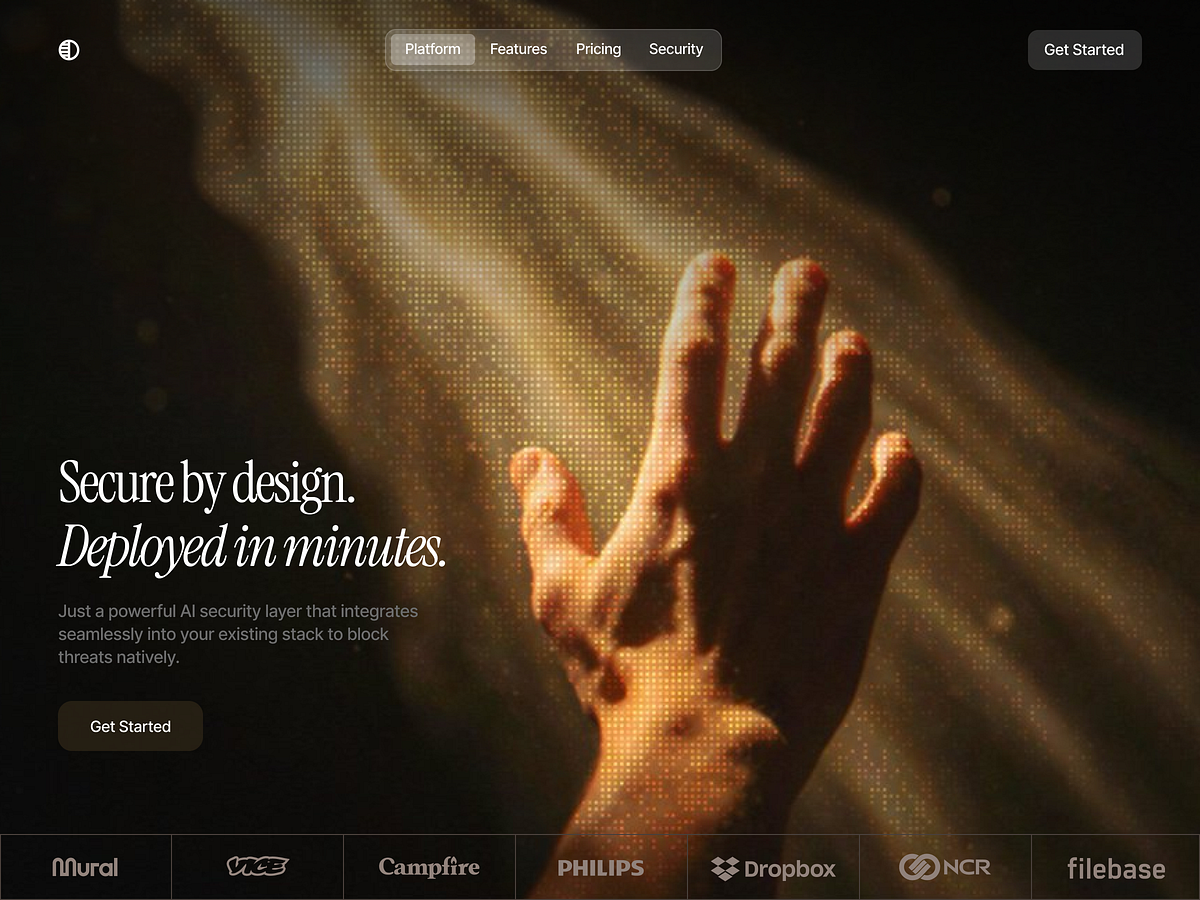 ✨ AI Security Landing Page — Hero Banner