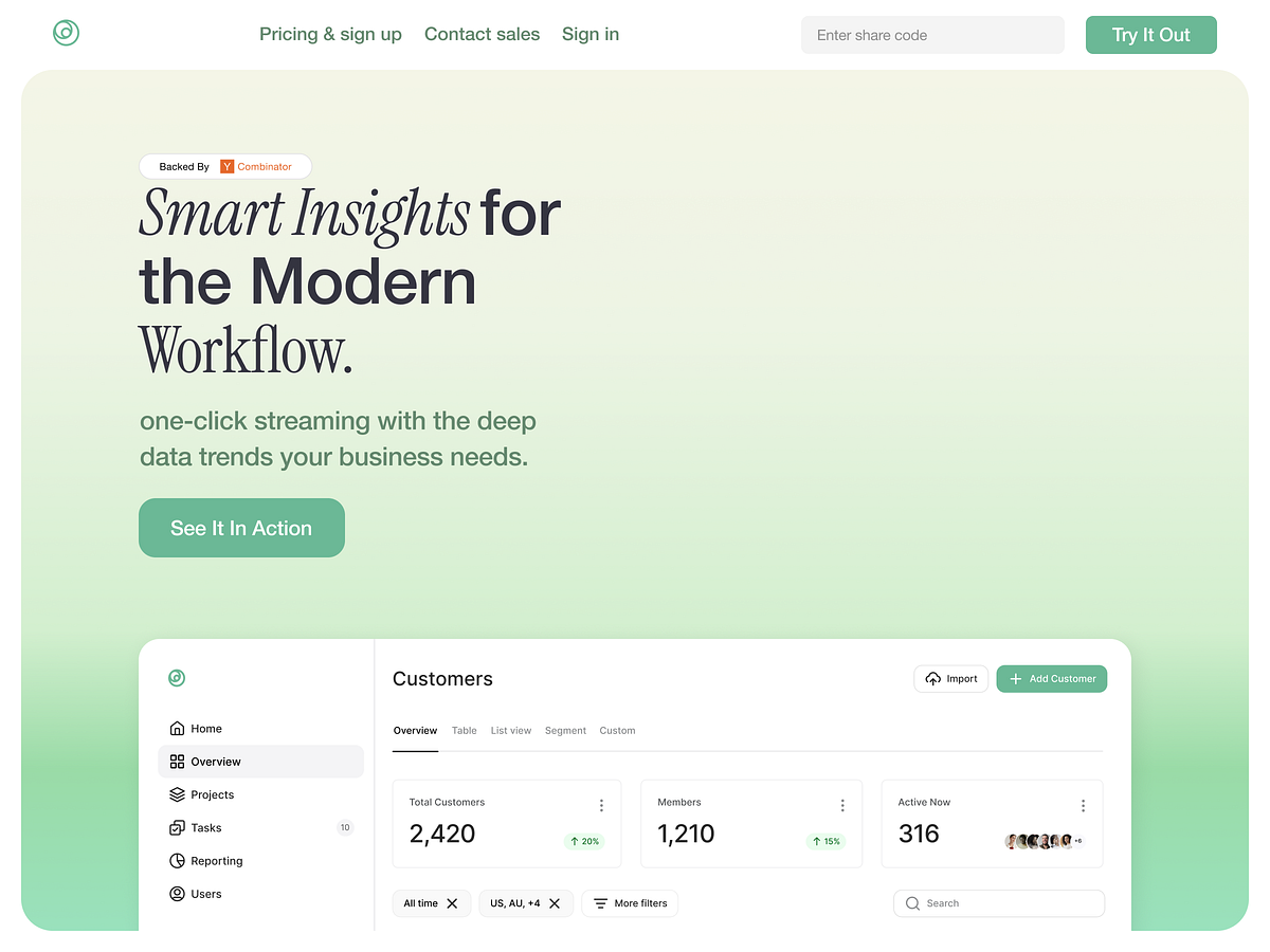 πΏ Smart Insights β SaaS Landing Page & Dashboard