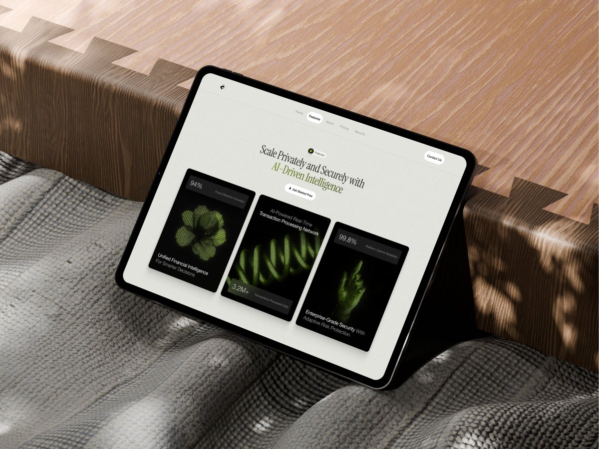 🛡️ Enterprise FinTech Feature Section — AI Platform UI Image 0