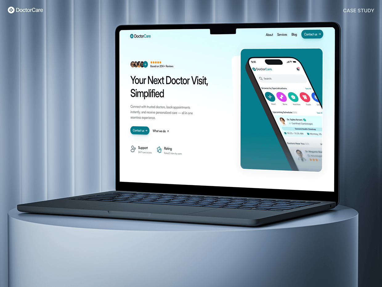 DoctorCare – Healthcare Platform UI/UX Case Study Image 0