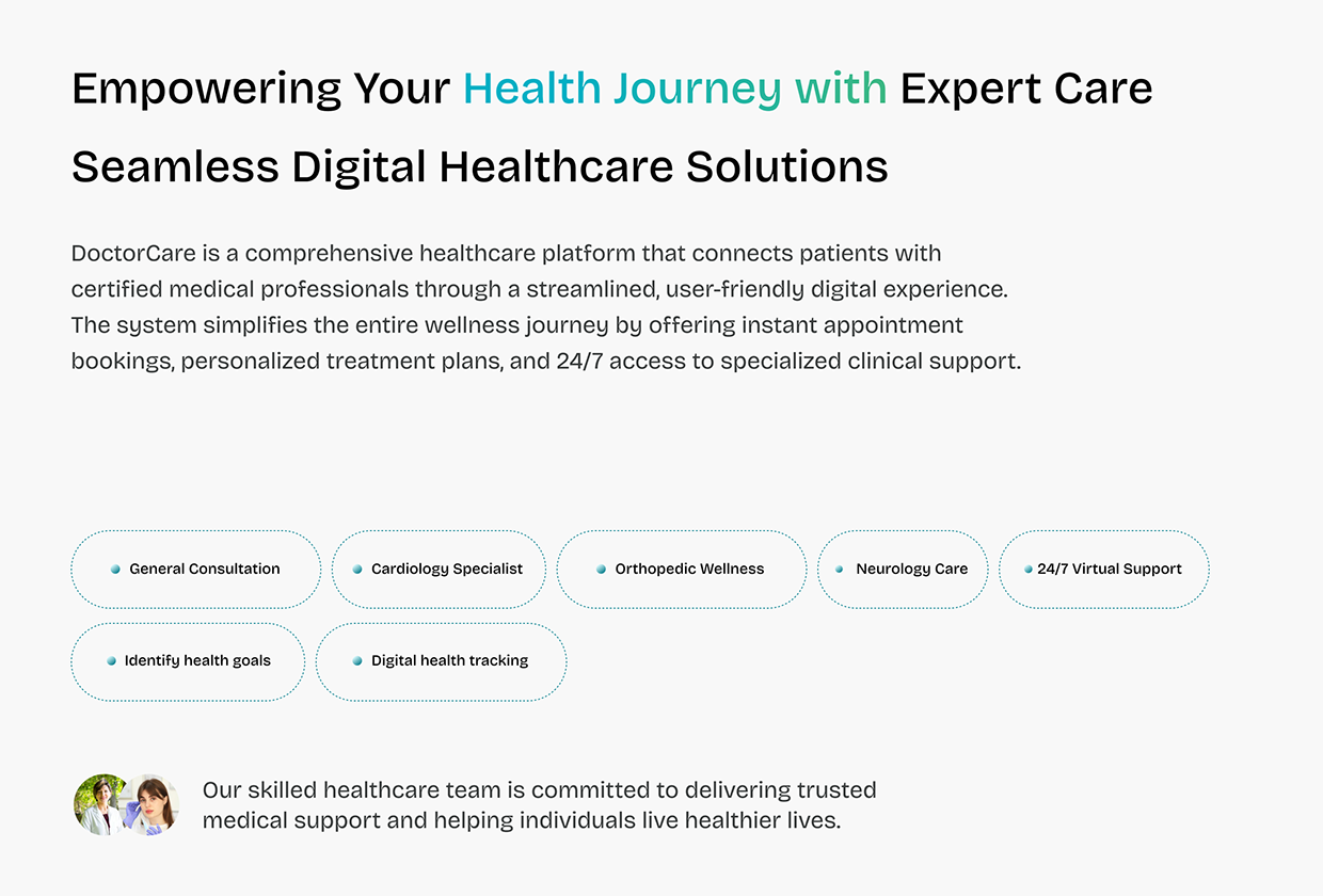 DoctorCare – Healthcare Platform UI/UX Case Study Image 1