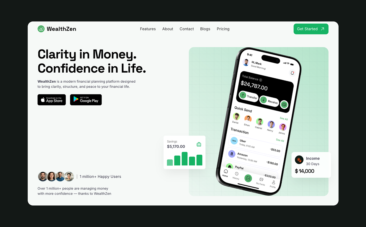 WealthZen – Finance App UI/UX Case Study Image 5