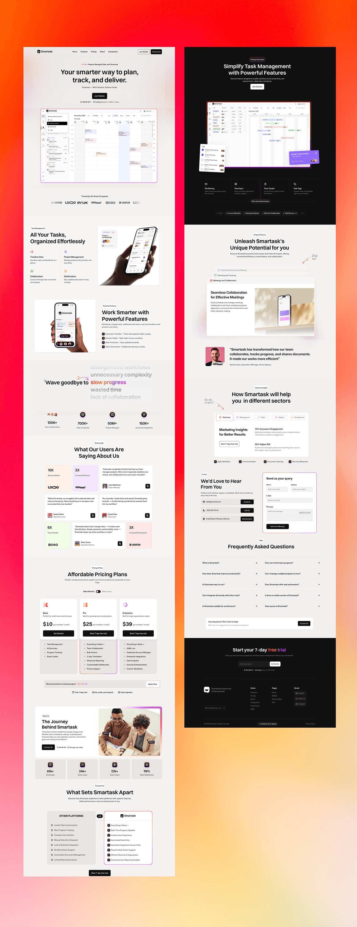 Smartask – Task Management Dashboard, Web, App Design Image 5
