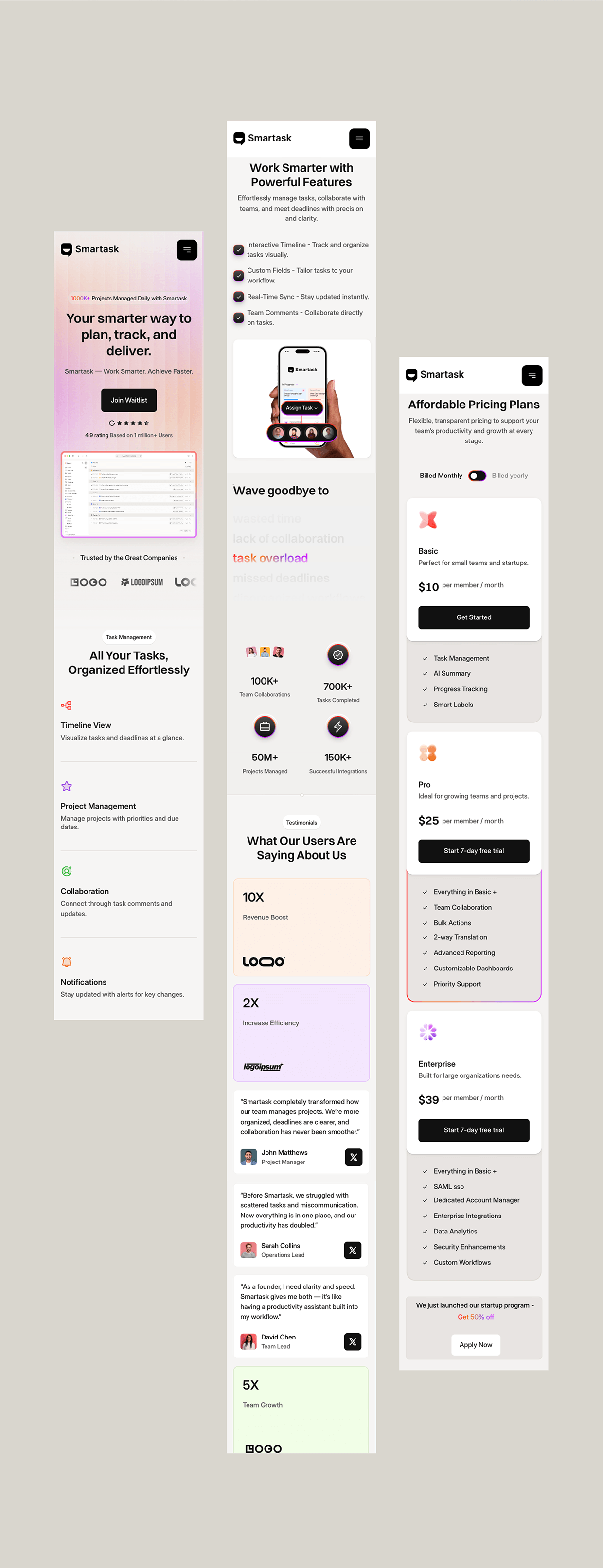 Smartask – Task Management Dashboard, Web, App Design Image 14