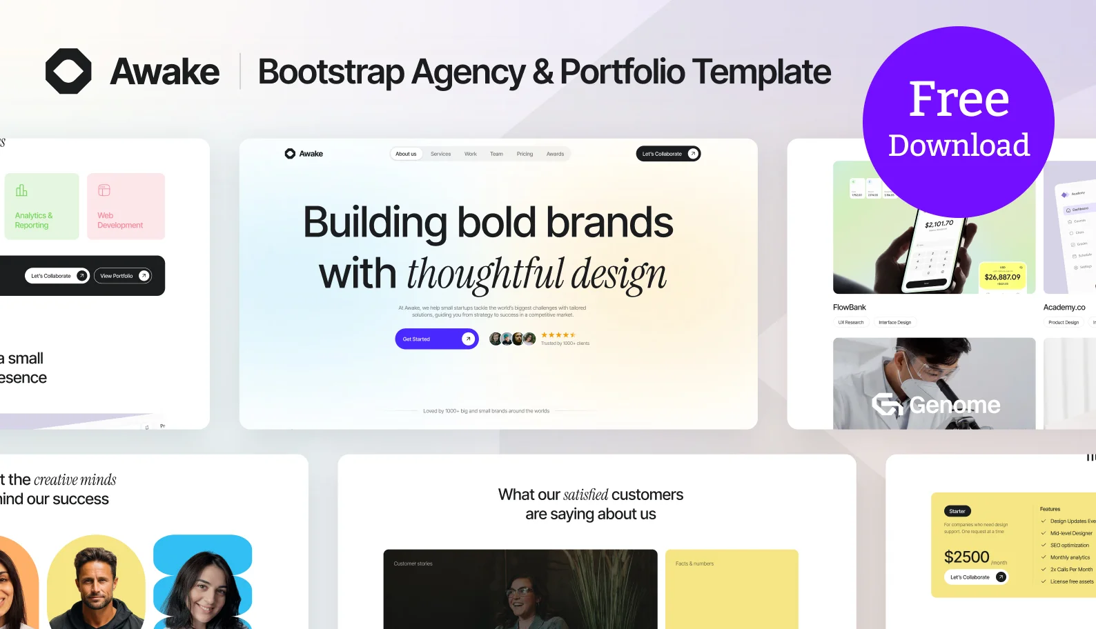 Awake Agency & Portfolio Bootstrap Template