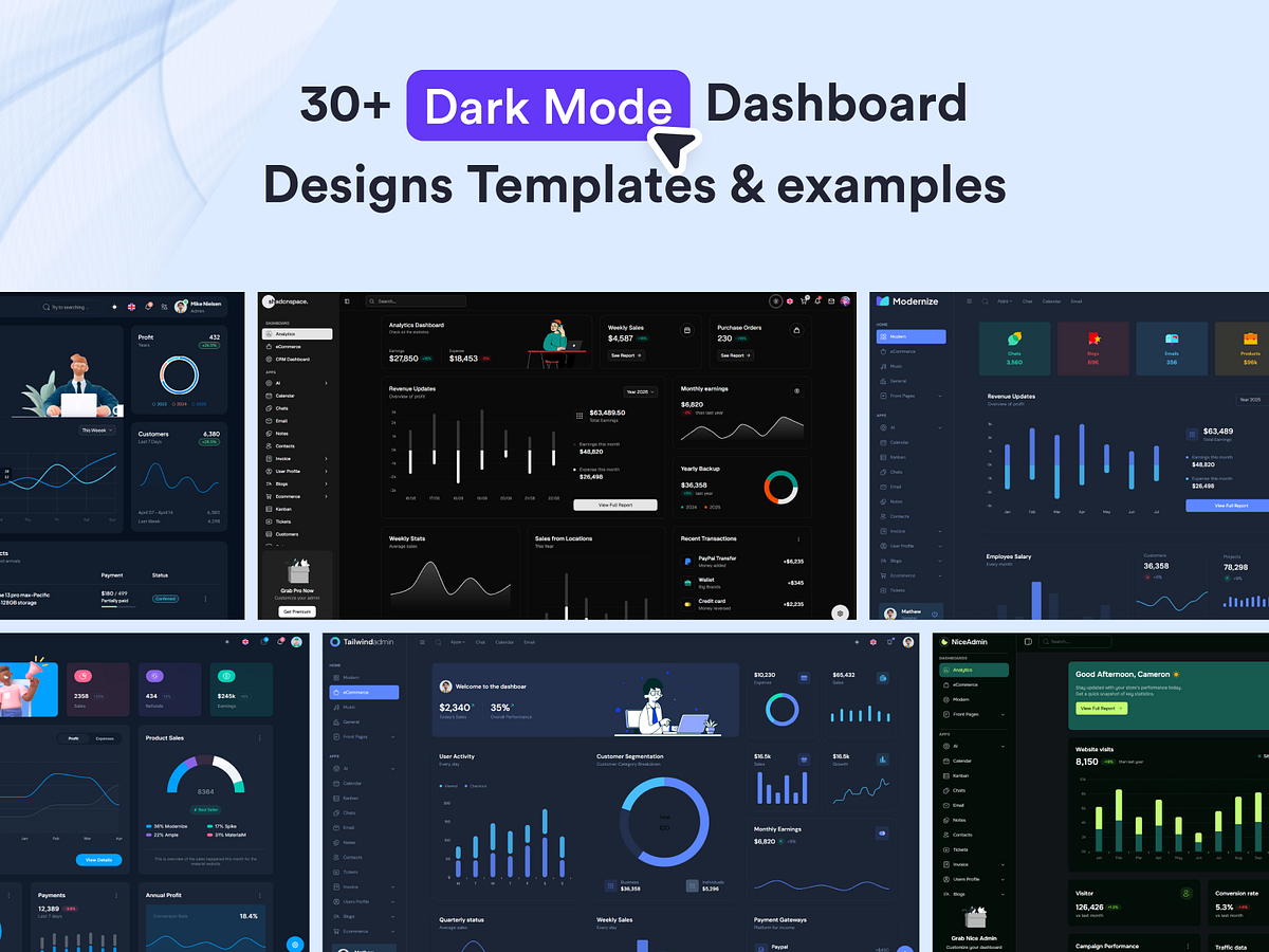 Explore the Best Dark Mode Dashboard Designs, Templates & Examples Image 9