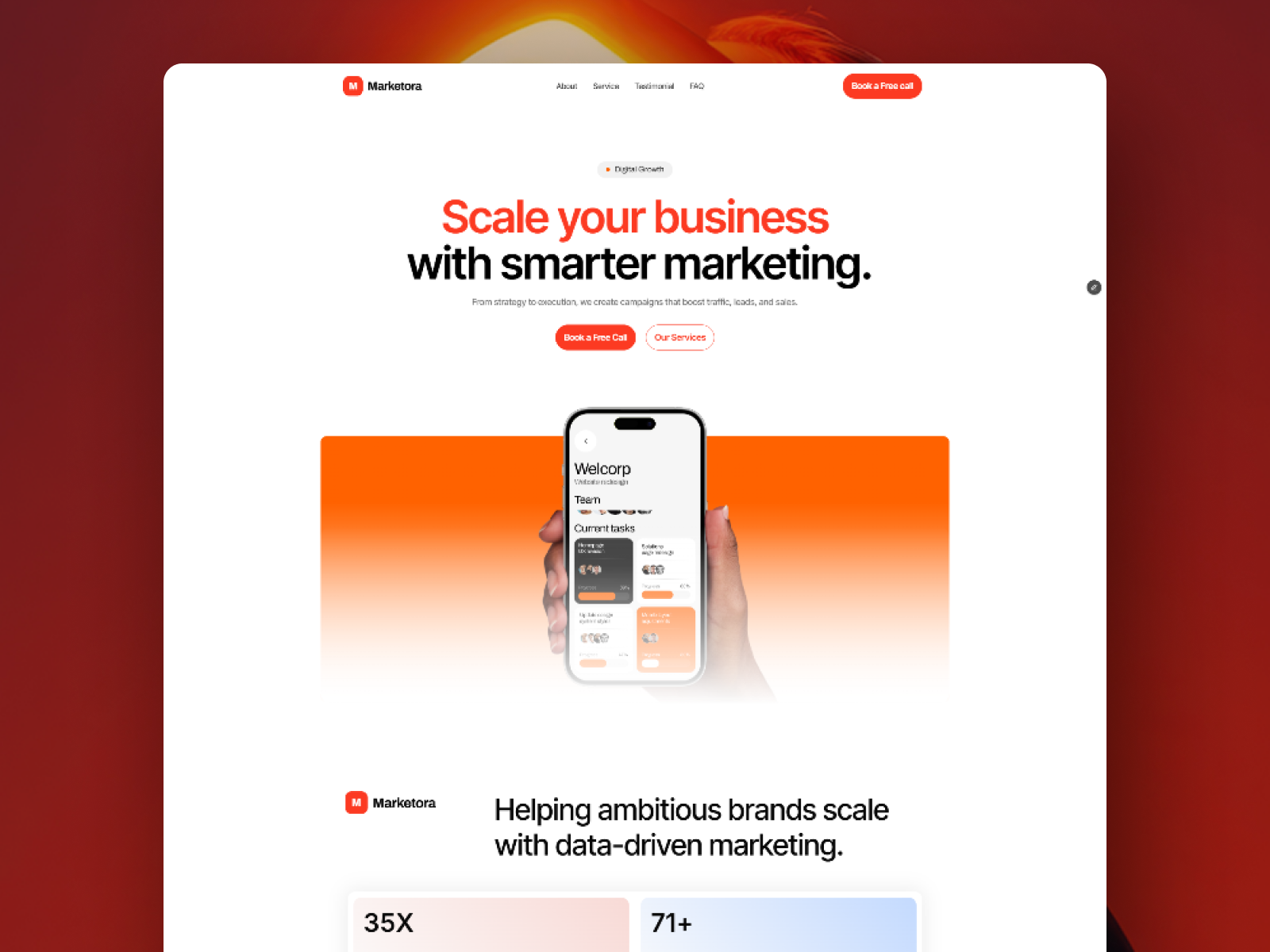 Marketora — Free Website Template for Framer