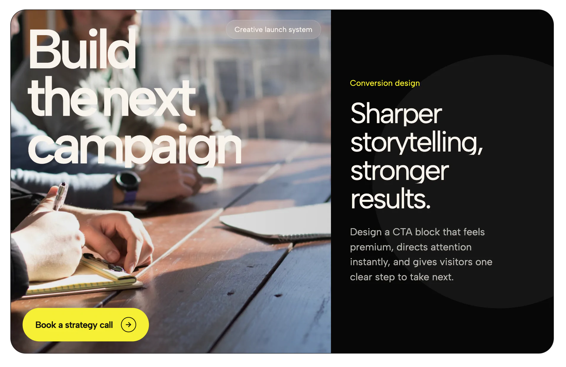 Bold Editorial Call to Action Panel | Redesignee