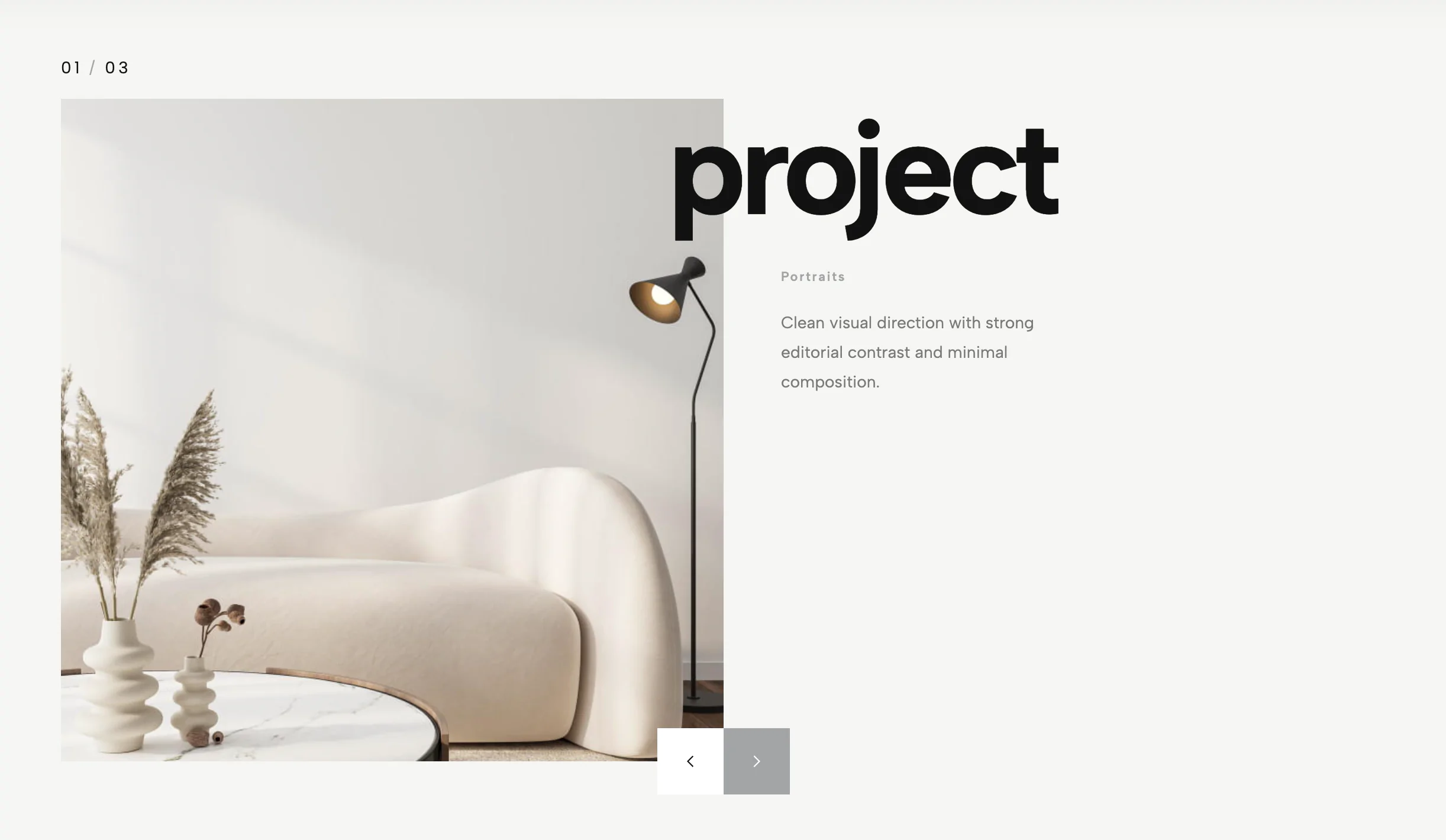 Work Hero Slider With Title Overlap | Redesignee