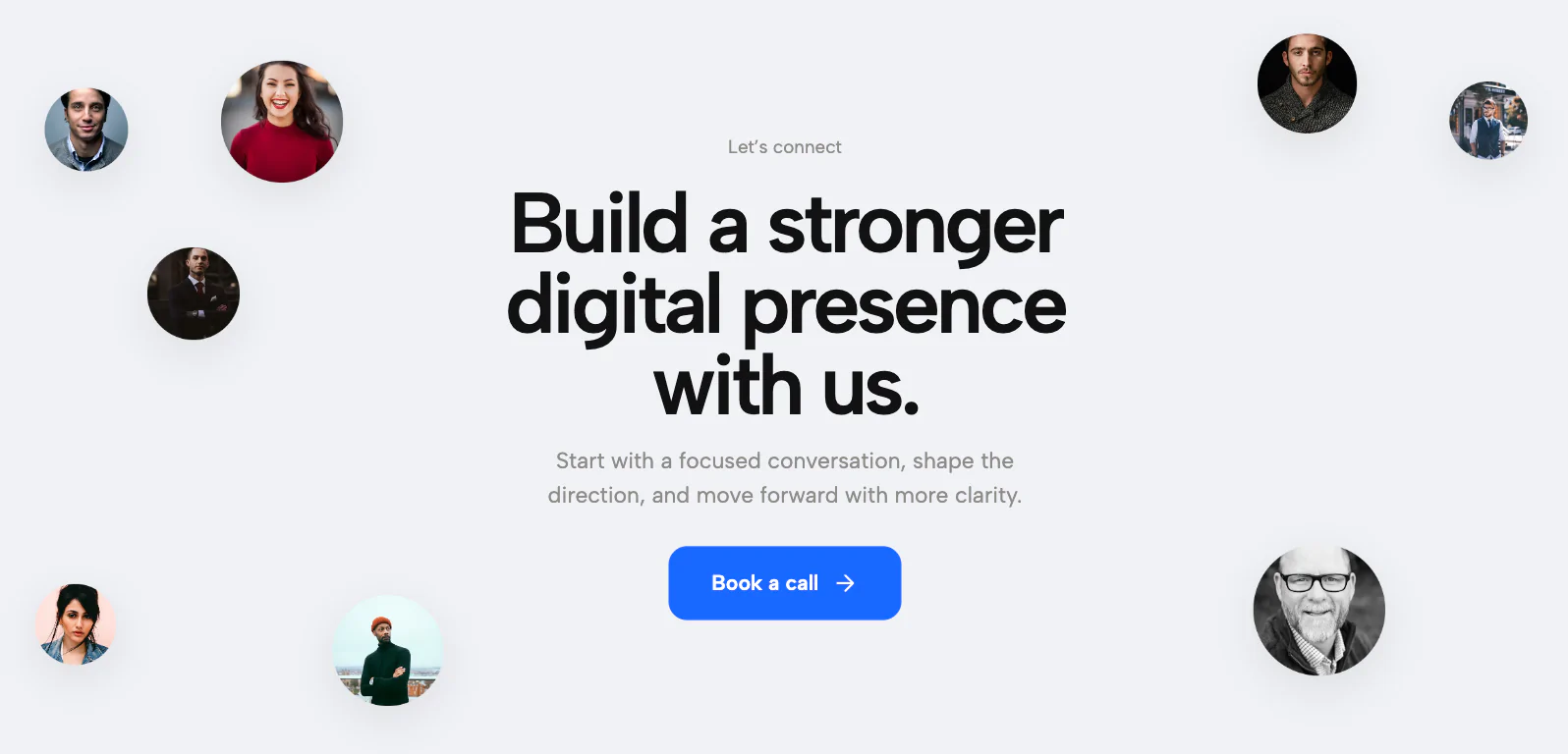 Floating Portrait Call to Action Section | Redesignee