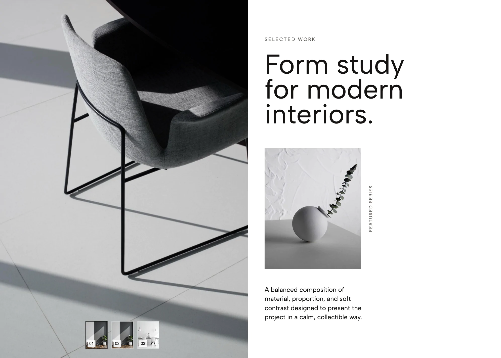 Editorial Work Slider With Thumbs | Redesignee
